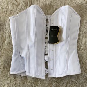 White steel boned corset